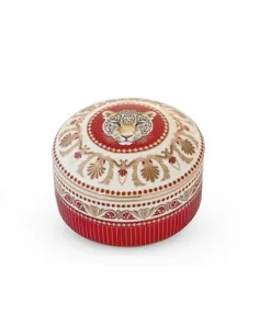Portagioie tondo 13x6,5 cm in porcellana con coperchio Leopard in luxury box