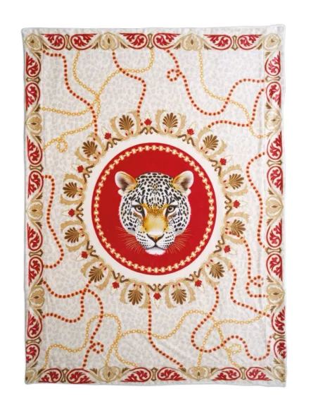 Coperta 130x170 cm in Poliestere Leopard in Gift Box