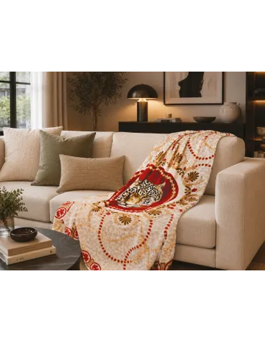 Coperta 130x170 cm in Poliestere Leopard in Gift Box