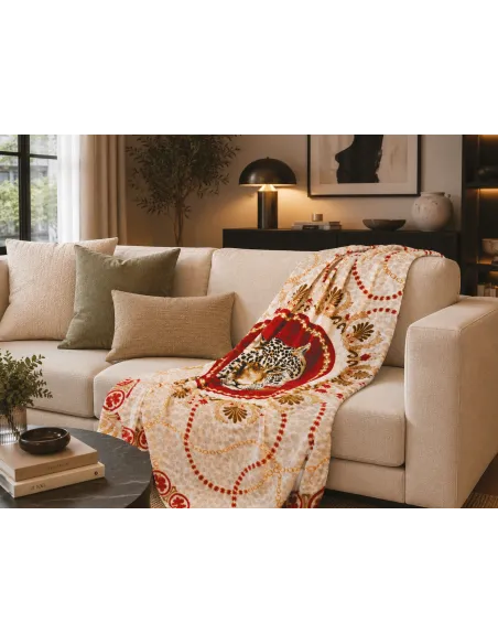 Coperta 130x170 cm in Poliestere Leopard in Gift Box