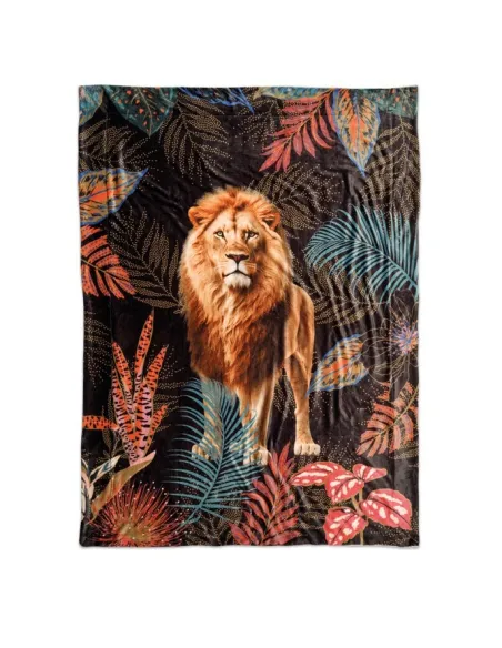 Coperta 130x170 cm in Poliestere Sauvage Lion in Gift Box