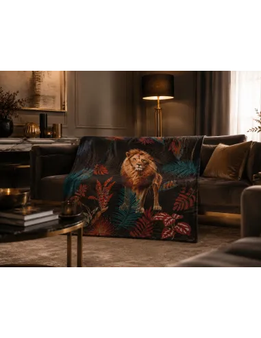Coperta 130x170 cm in Poliestere Sauvage Lion in Gift Box