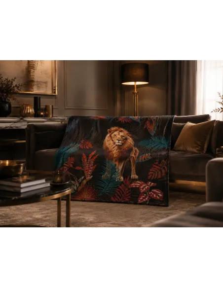 Coperta 130x170 cm in Poliestere Sauvage Lion in Gift Box