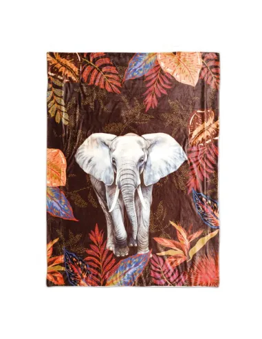 Coperta 130x170 cm in Poliestere Sauvage Elephant in Gift Box