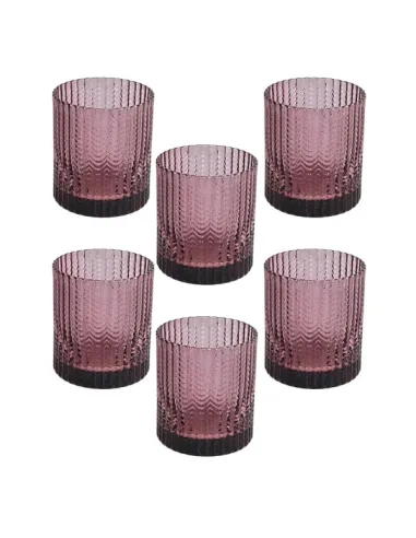 Set 6 Bicchieri in Vetro Viola cc 280 Linea Grain Andrea Fontebasso