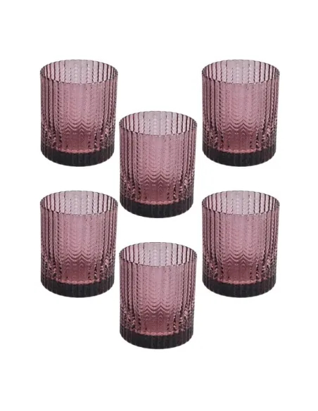 Set 6 Bicchieri in Vetro Viola cc 280 Linea Grain Andrea Fontebasso
