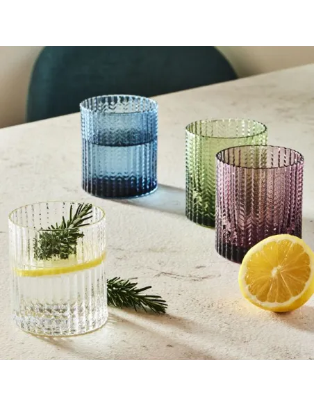 Set 6 Bicchieri in Vetro Viola cc 280 Linea Grain Andrea Fontebasso