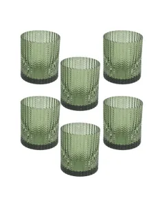 Set 6 Bicchieri in Vetro Verde cc 280 Linea Grain Andrea Fontebasso