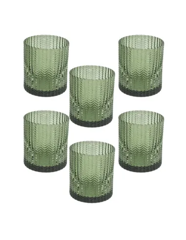 Set 6 Bicchieri in Vetro Verde cc 280 Linea Grain Andrea Fontebasso