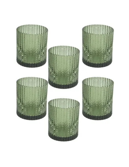 Set 6 Bicchieri in Vetro Verde cc 280 Linea Grain Andrea Fontebasso