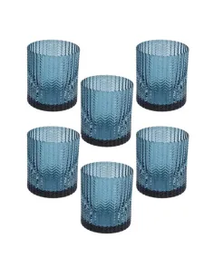 Set 6 Bicchieri in Vetro Blu cc 280 Linea Grain Andrea Fontebasso