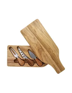 Set Formaggio 3 pezzi Tagliere Guest & Gift Acciaio e Legno D'acacia Andrea Fontebasso