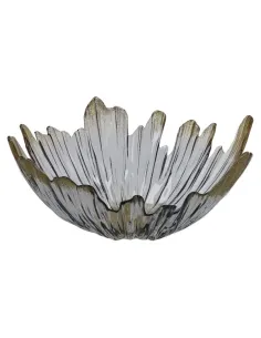 Centrotavola Sfumato in Vetro Grigio e Oro 26 cm