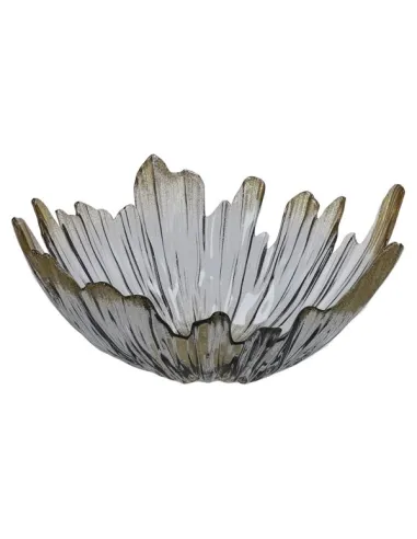 Centrotavola Sfumato in Vetro Grigio e Oro 26 cm