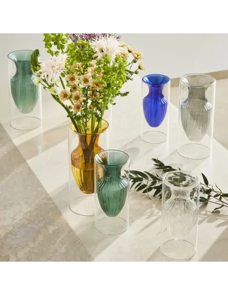 Vaso in Vetro Borosilicato h 26,5 cm Elaphros Trasparente