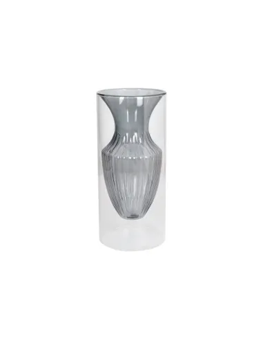 Vaso in Vetro Borosilicato h 22 cm Elaphros Grigio
