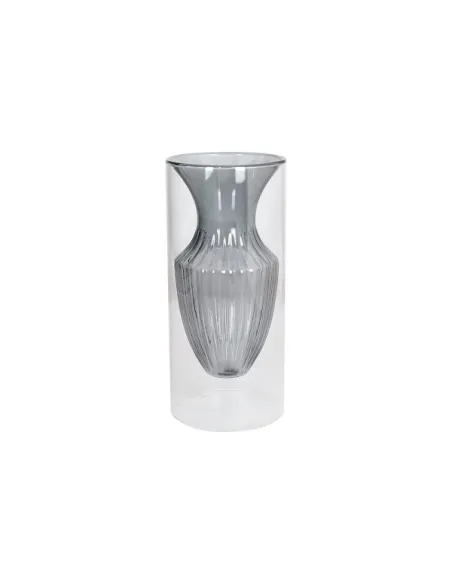 Vaso in Vetro Borosilicato h 22 cm Elaphros Grigio