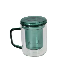 Mug con Filto 400 cc Outline Vetro Borosilicato Verde