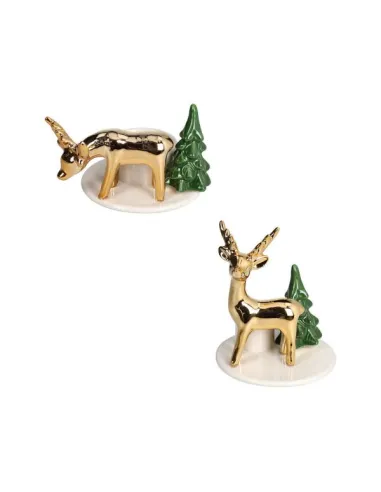 Set 2 Portacandela Classy Porcellana Oro PVC