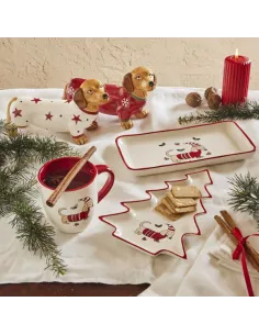 Bassotto Decoro Ficchi di Neve h 14 cm Merry Doxie in Stoneware 2