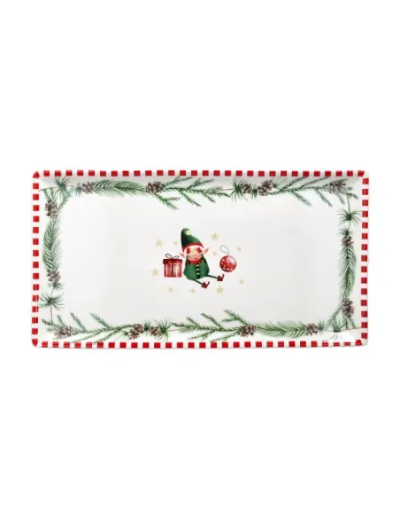 Piatto Rettangolare 31,5 x 17 cm Little Elf in New Bone China