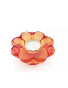 Paradise Portacandela Votivo Fiore Cm.10.5x10.5 Decoro Arancio Perlaceo  - 6229.3  - IVV - Industria Vetraria Valdarnese  - C...