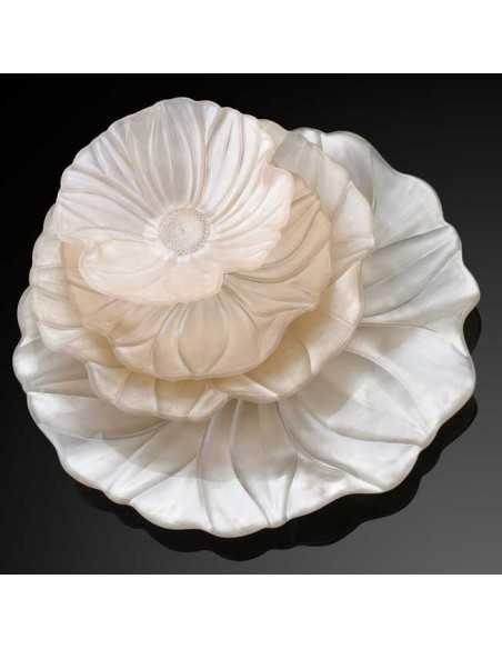 Magnolia Coppetta Cm.19 Decoro Sabbia Perlaceo  - 5170.6  - IVV - Industria Vetraria Valdarnese  - Svuotatasche