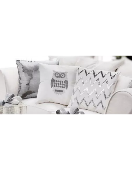 Cuscino Zig Zag Argento 'La Casa In Festa' L' Oca Nera  - 1XM162.12  - L' Oca Nera  - NATALE