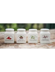 Conserva Barattolini Porcellana Spezie 4Pz Mix  - P0126175MX  - La Porcellana Bianca  - Barattoli e Biscottiere 2