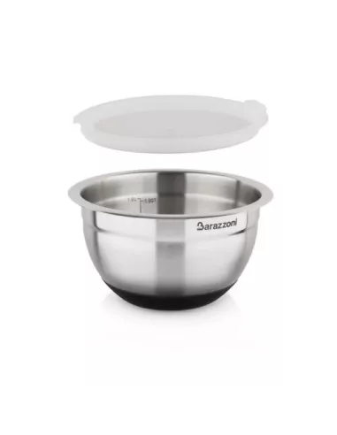 Bowl Acciaio Silicone cm. 16x9.6 Con Coperchio Acciaio Inox 18/10  - 810160016  - Barazzoni  - Insalatiere e Ciotole