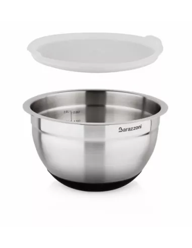 Bowl Acciaio Silicone cm. 20x12.6 Con Coperchio Acciaio Inox 18/10  - 810160020  - Barazzoni  - Insalatiere e Ciotole