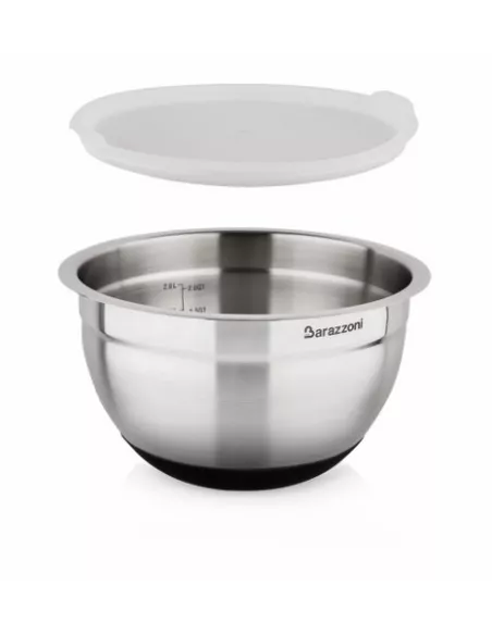 Bowl Acciaio Silicone cm. 20x12.6 Con Coperchio Acciaio Inox 18/10  - 810160020  - Barazzoni  - Insalatiere e Ciotole