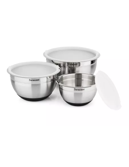 Bowl Acciaio Silicone cm. 24x14.5 Con Coperchio Acciaio Inox 18/10  - 810160024  - Barazzoni  - Insalatiere e Ciotole
