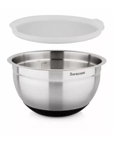 Bowl Acciaio Silicone cm. 24x14.5 Con Coperchio Acciaio Inox 18/10  - 810160024  - Barazzoni  - Insalatiere e Ciotole