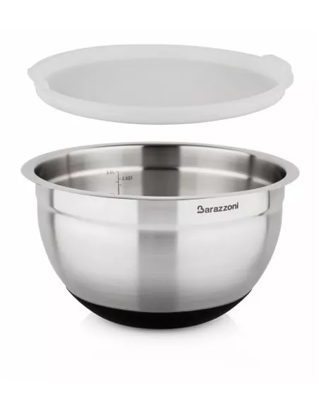 Bowl Acciaio Silicone cm. 24x14.5 Con Coperchio Acciaio Inox 18/10  - 810160024  - Barazzoni  - Insalatiere e Ciotole