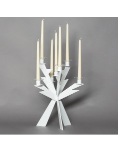 Candelabro Zeus Bianco  - 0CA2966C26  - Arti e Mestieri  - Candelieri e Lanterne