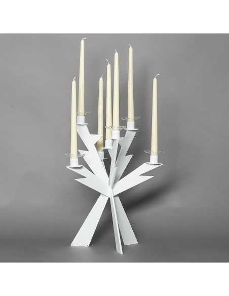 Candelabro Zeus Bianco  - 0CA2966C26  - Arti e Mestieri  - Candelieri e Lanterne