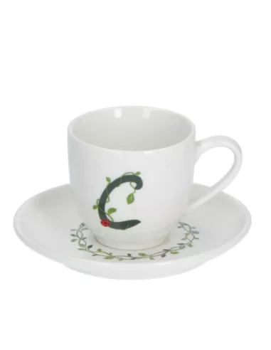 Solotua Tazza Caffe' C/P Lettera 'C' Cc 90 In Gift Box  - P00370015C  - La Porcellana Bianca  - Tazze Caffe, Te e Latte