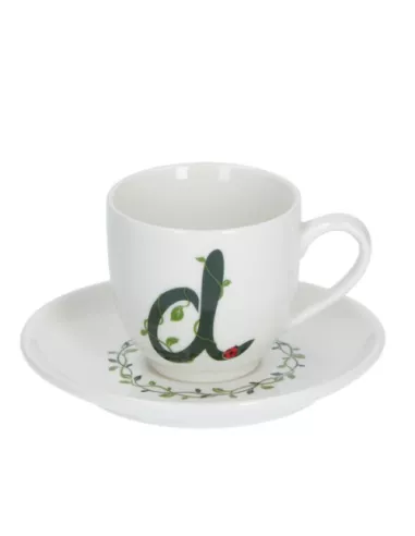 Solotua Tazza Caffe' C/P Lettera 'D' Cc 90 In Gift Box  - P00370015D  - La Porcellana Bianca  - Tazze Caffe, Te e Latte