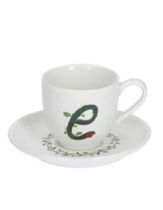 Solotua Tazza Caffe' C/P Lettera 'E' Cc 90 In Gift Box  - P00370015E  - La Porcellana Bianca  - Tazze Caffe, Te e Latte