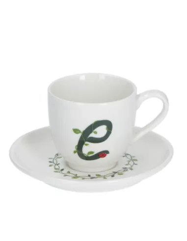 Solotua Tazza Caffe' C/P Lettera 'E' Cc 90 In Gift Box  - P00370015E  - La Porcellana Bianca  - Tazze Caffe, Te e Latte