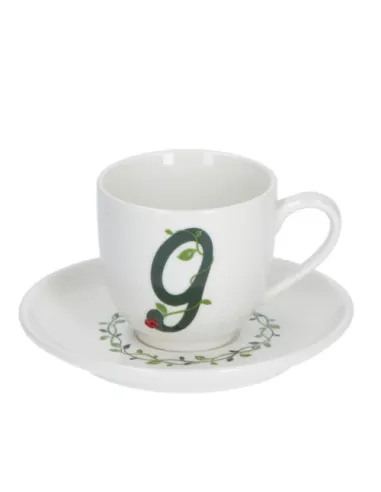 Solotua Tazza Caffe' C/P Lettera 'G' Cc 90 In Gift Box  - P00370015G  - La Porcellana Bianca  - Tazze Caffe, Te e Latte