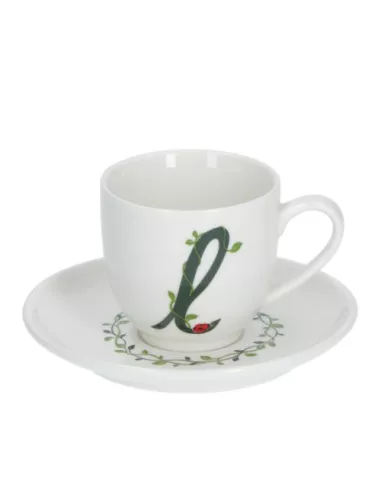 Solotua Tazza Caffe' C/P Lettera 'L' Cc 90 In Gift Box  - P00370015L  - La Porcellana Bianca  - Tazze Caffe, Te e Latte