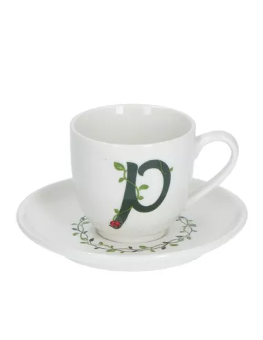 Solotua Tazza Caffe' C/P Lettera 'P' Cc 90 In Gift Box  - P00370015P  - La Porcellana Bianca  - Tazze Caffe, Te e Latte