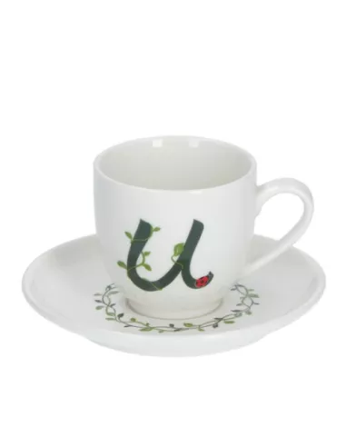 Solotua Tazza Caffe' C/P Lettera 'U' Cc 90 In Gift Box  - P00370015U  - La Porcellana Bianca  - Tazze Caffe, Te e Latte