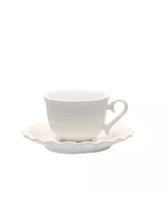 Set 6 Tazzine Caffè Con Piattini Ducale  - P003600015  - La Porcellana Bianca  - Tazze Caffe, Te e Latte