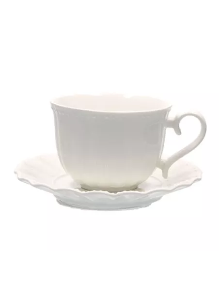 Set 6 Tazze Tè Con Piattini Ducale  - P003600016  - La Porcellana Bianca  - Tazze Caffe, Te e Latte
