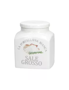 Conserva Barattolo Porcellana Deco 1,1L Sale Grosso  - P0126110SG  - La Porcellana Bianca  - Barattoli e Biscottiere