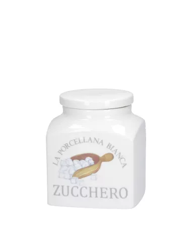 Conserva Barattolo Porcellana Deco 1,1L Zucchero  - P0126110ZU  - La Porcellana Bianca  - Barattoli e Biscottiere