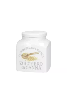 Conserva Barattolo Porcellana Deco 1,1L Zucchero Di Canna  - P0126110ZC  - La Porcellana Bianca  - Barattoli e Biscottiere